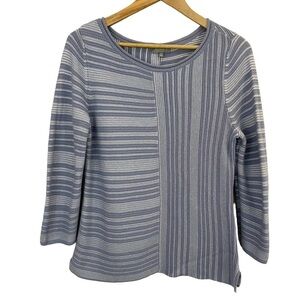 Habitat Lightweight Sweater Shirt Women’s S Blue White Stripe Ribbed Top Casual